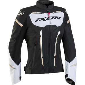 Blouson Moto Femme Ixon Striker Air Noir-Blanc-Or - - Publicité