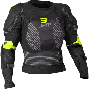 Shot Race Gear Gilet de Protection Enfant Shot Optimal Noir Jaune Fluo 