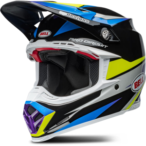 Casque Cross Bell Moto-9S Flex Noir-Bleu - - Publicité