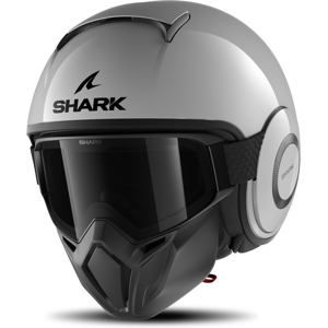 Casque Jet Shark Street Drak Blank Gun Argent -