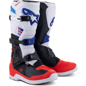 Bottes Cross Alpinestars Tech 3 Blanc Rouge Bleu Fonce 