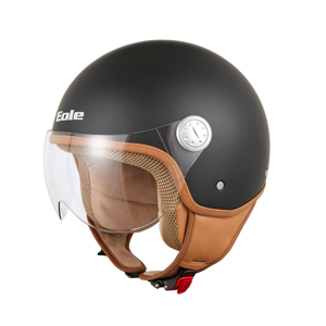 Eole Casque Jet Road interieur marron