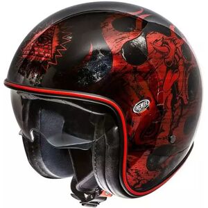 Casque Moto Jet Vintage Bd Red Chromed - Premier - Publicité