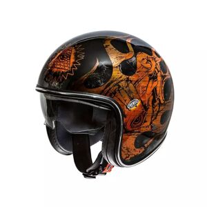 Casque Moto Jet Vintage Bd Orange Chromed - Premier - Publicité