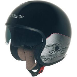 70's Home Jet casque noir Noir Gris taille : S