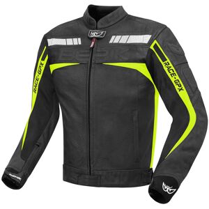 Berik Conquest Veste de moto en cuir Noir Jaune taille : 50