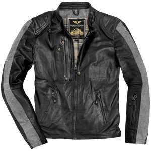 Black-Cafe London Vintage Veste en cuir de moto Noir taille : 48 - Publicité