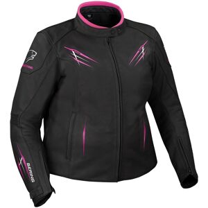 Bering Brutalia Veste de moto en cuir des femmes de grande taille Noir Blanc Rose taille : 44 - Publicité