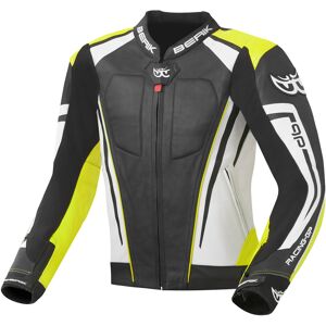 Berik Striper Evo Veste en cuir de moto Noir Blanc Jaune taille : 52 - Publicité