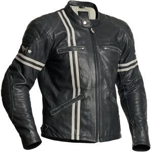 Dresden Veste en cuir de moto Noir Blanc taille : 50