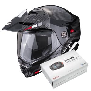 Scorpion ADX-2 Camino Black Silver Red + Kit Bluetooth SMH5 - Publicité