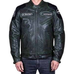 Helstons Trevor Leather Rag Green Black