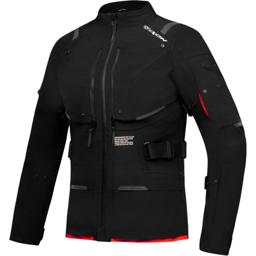 Blouson Moto Femme IXON M-Skeid Lady Noir-Rouge Vif -