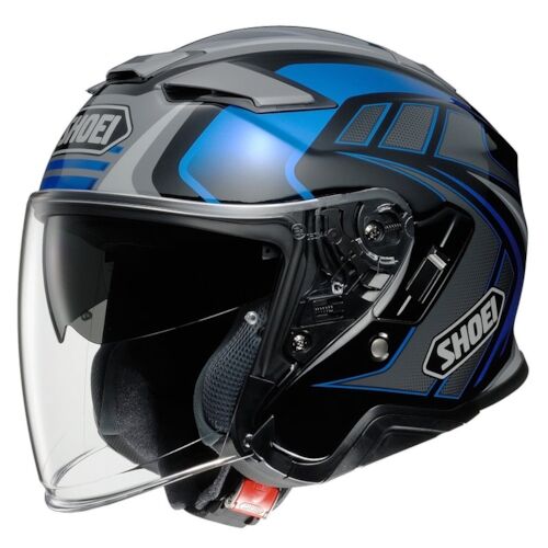 SHOEI J-Cruise II Aglero, Casque moto jet, Noir-Gris-Bleu TC-2