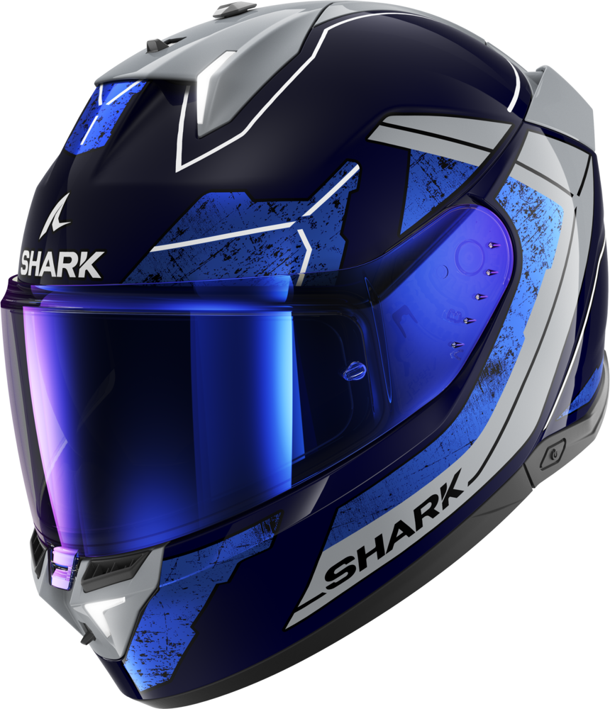 Casque Intégral Shark Skwal i3Rhad Bleu-Chrome-Argent -