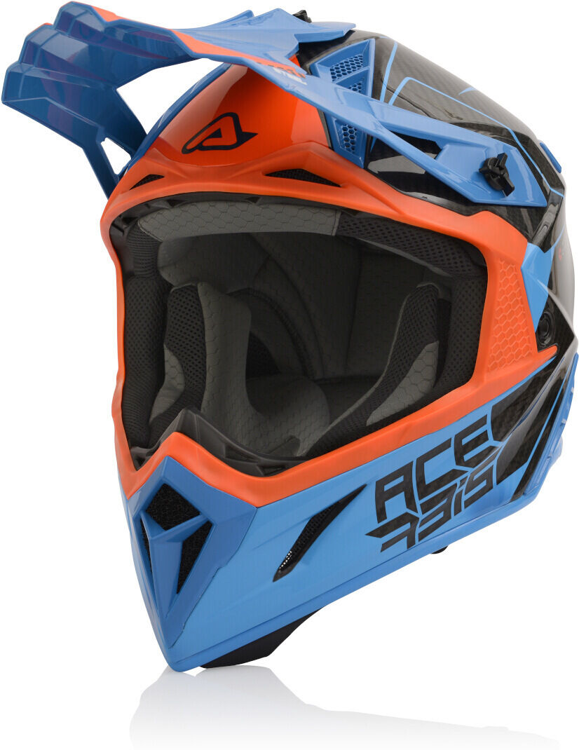 Acerbis Steel Carbon Casque Motocross Bleu Orange taille : XL