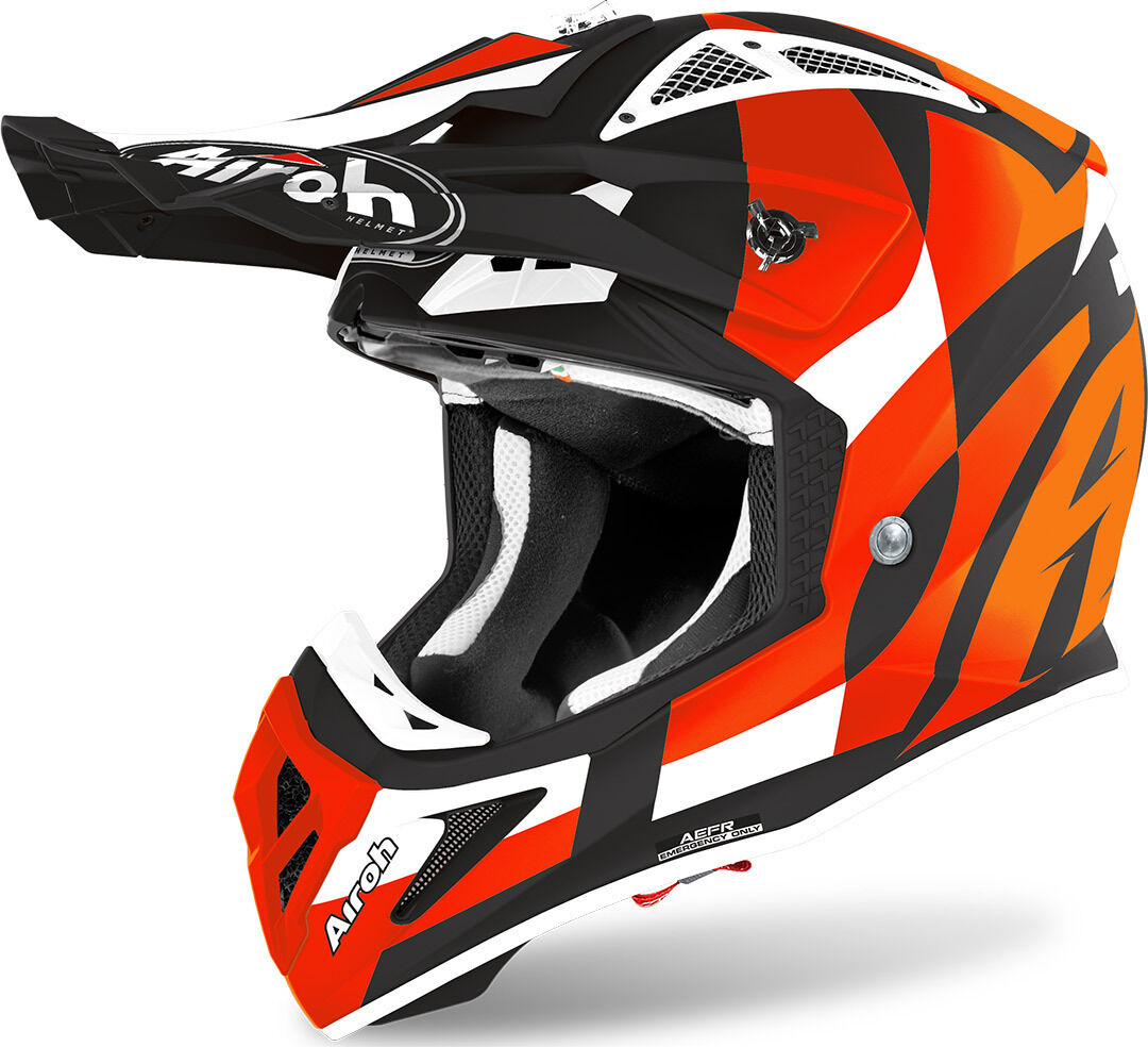 Airoh Aviator ACE Trick Casque Motocross Noir Blanc Rouge taille : L