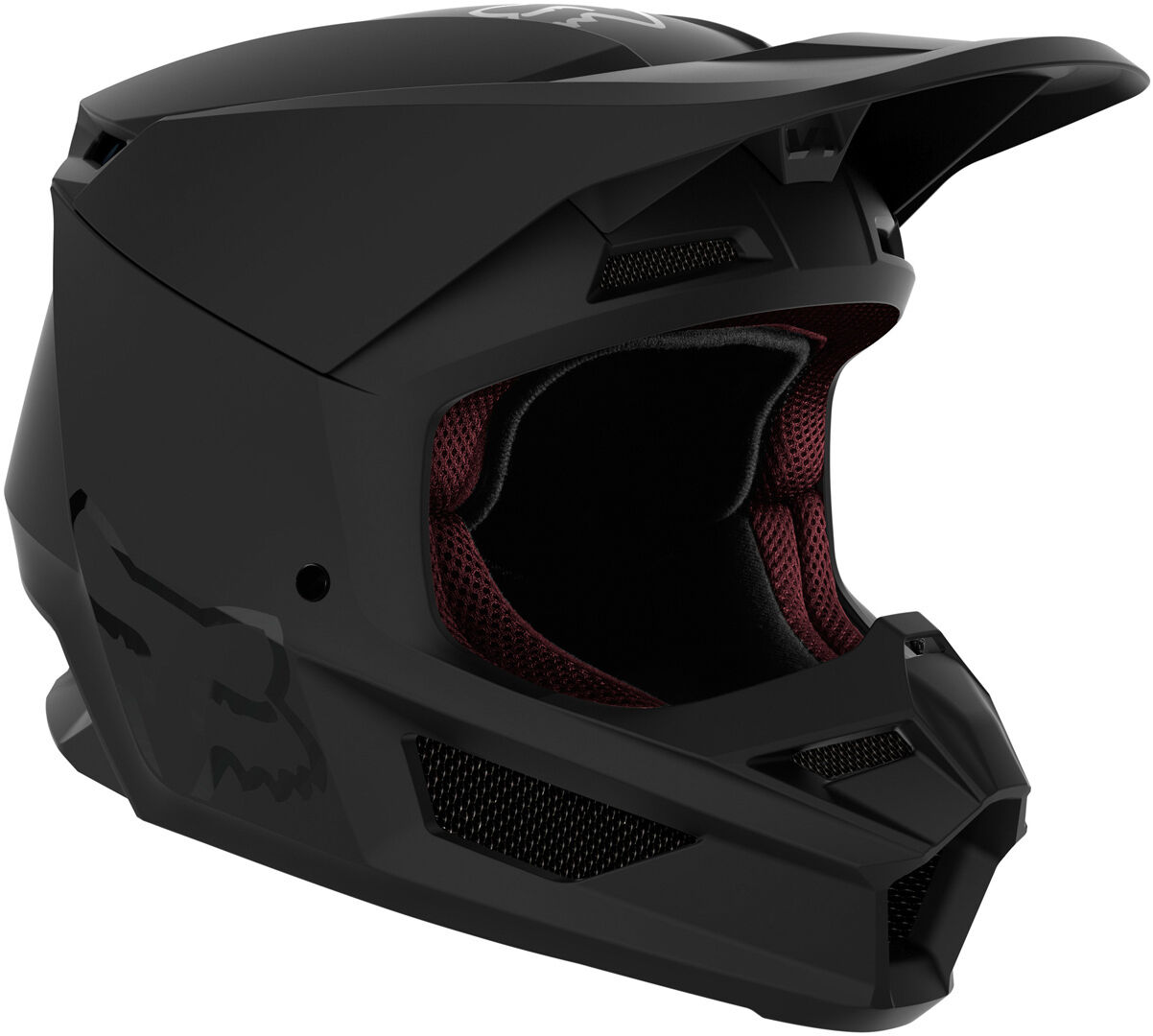 FOX V1 Matte Casque de motocross de jeunesse Noir taille : S