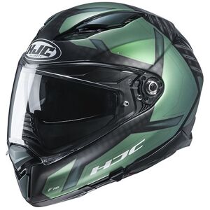 Casco Integrale Moto In Fibra HJC F70 DEVER MC4SF Nero Verde taglia XS