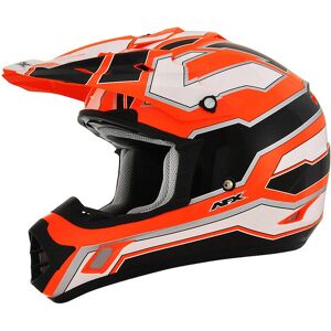 Casco Moto Cross Enduro Afx FX-17 Works Bianco Nero arancio taglia S