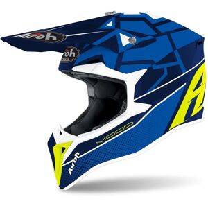 Casco Moto Cross Enduro Airoh WRAAP Mood Blu Lucido taglia XL