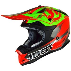 Just1 Casco Moto Cross Enduro Just 1 J32 Pro Rave Rosso Lime Opaco taglia XS