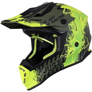 Casco Moto Cross Enduro Just1 J38 MASK Nero Verde Giallo Flu taglia L