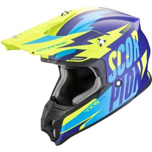 Casco Moto Cross Enduro Scorpion VX-16 EVO AIR SLANTER Blu O taglia 2X