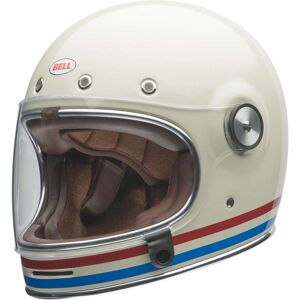 Casco Moto Integrale Bell BULLITT STRIPES PEARL Bianco Rosso taglia M