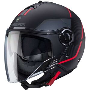 Casco Moto Jet Caberg RIVIERA V4X GEO Nero Opaco Rosso Antra taglia XS