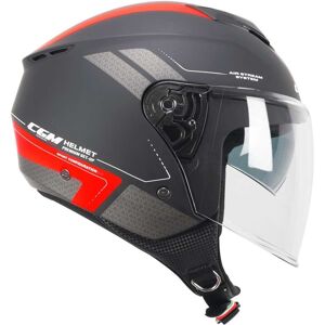 Casco Moto Jet CGM 126G IPER CITY Nero Rosso opaco taglia L