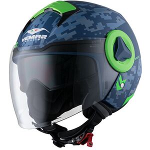 Casco Moto Jet Doppia Visiera Vemar BREEZE JY15 CAMO DEEP Bl taglia XS