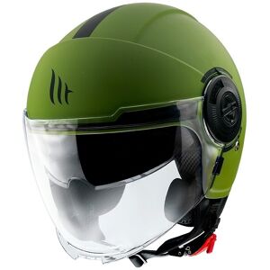 Casco Moto Jet Mt Helmets VIALE SV S SOLID A6 Verde Opaco taglia S