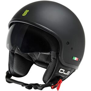 Oj Atmosfere Casco Moto Jet OJ FOGLIA Nero Opaco Giallo Fluo taglia S