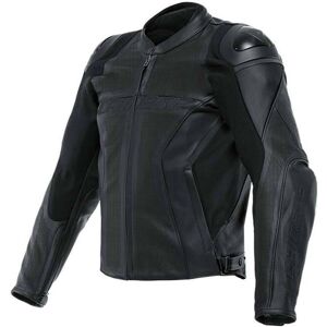 Giacca Moto in Pelle Dainese RACING 4 Traforata Nero Nero taglia 50