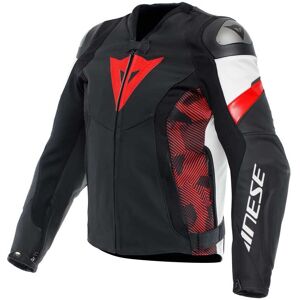 Giubbotto Moto in Pelle Dainese AVRO 5 Nero Rosso lava Bianc taglia 58