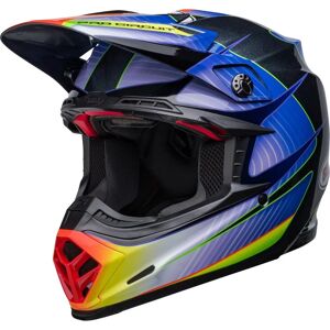 BELL - Casco Moto-9S Flex Pro Circuit 23 Silver Metallic Flake Nero,Grigio,Blu L