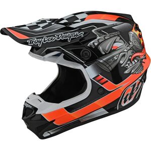 TROY LEE DESIGNS - Casco SE4 Polyacrylite Carb Nero Nero,Grigio,Arancione XL