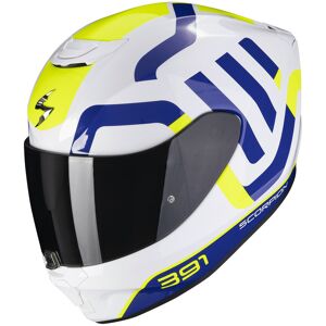 SCORPION - Casco Exo-391 Arok Bianco / Blue / Neon Giallo Blu,Giallo,Bianco S