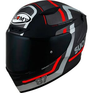 SUOMY - Casco Track-1 Ninety Seven Matt Gunmetal / Rosso Nero,Grigio,Rosso XS