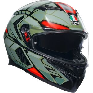 AGV - Casco K3 E2206 Decept Matt Nero / Verde / Rosso Rosso,Verde L