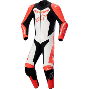 Alpinestars Tuta in Pelle  GP Force Lurv Rosso Fluo-Bianco-Nero