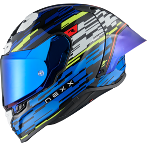 Nexx Casco Integrale  X.R3R Glitch Racer Blu Neon