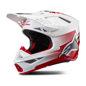 Alpinestars Casco Cross  Supertech S-M10 Unite Rosso-Bianco