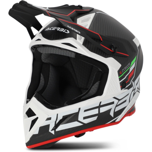 Acerbis Casco Cross  Steel Carbon Nero-Rosso