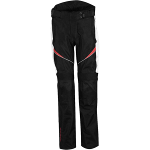 Rusty Stitches Pantaloni Moto Donna  Jenny Nero-Bianco-Rosso