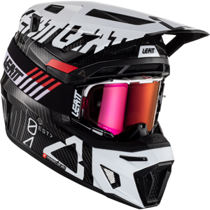 Leatt Kit Casco Cross  Moto 9.5 V23 Bianco Carbonio + Maschera