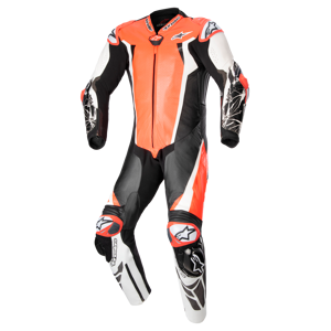 Alpinestars Tuta in Pelle  Racing Absolute V2 Rosso Fluo-Bianco-Nero