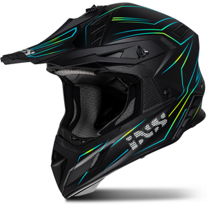 iXS Casco Cross  189FG 2.0 Nero Opaco-Giallo Fluo