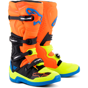 Alpinestars Stivali Cross  Tech 5 Arancio Fluo-Smalto Blu-Giallo Flou